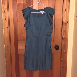 Ann Taylor Loft sateen flutter cap sleeve dress